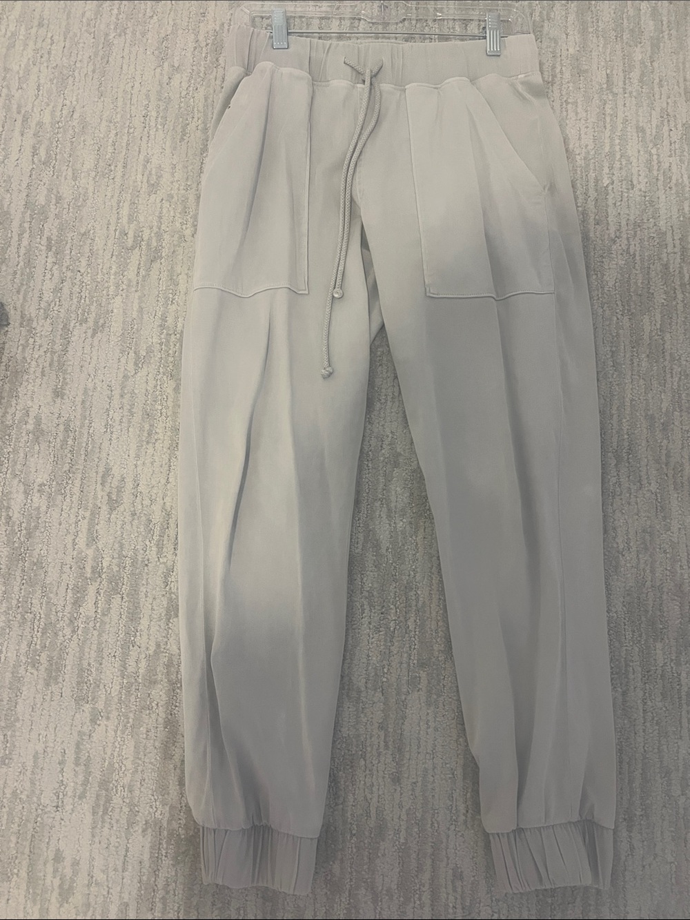 Bella Dahl Light Gray womans Pleated Drawstring Joggers